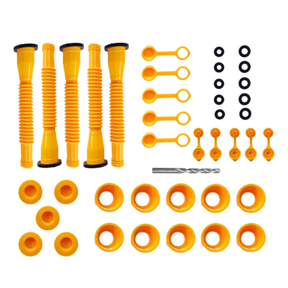 1/3/4/5 Set Gas Can Nozzle with Screw Collar Caps Anti Spill Gas Can Vent Replacement Gas Can Spouts for Most 1/2/5/10 Gal Can