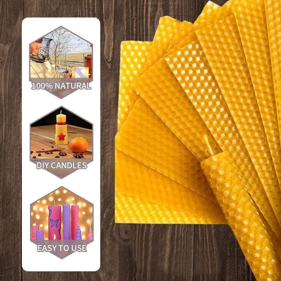 10/20/30pcs Beeswax Sheets Candle Making Craft DIY Kits Honey Candles Maker Full Bees Wax Honeycomb Beekeeping Foundation Sheets