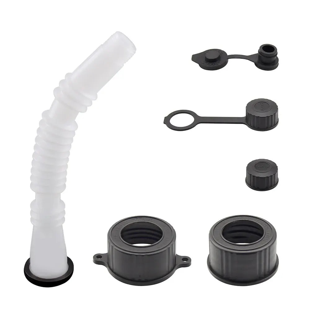 1 Set Car Gas Can Spout Replacement, Flexible Pour Nozzles Gasket Kit with Collar Caps and Stopper, Spout Cover