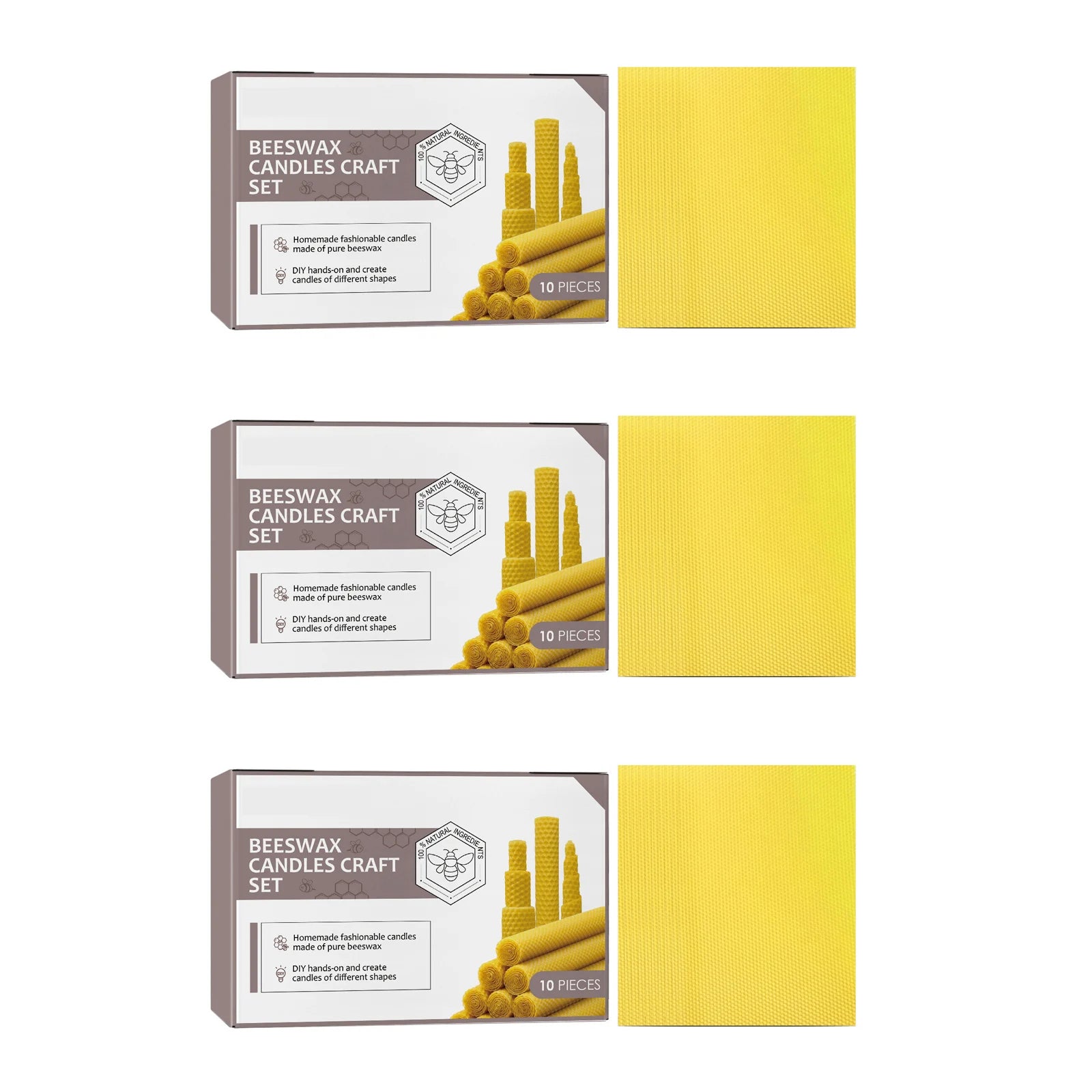 10/20/30pcs Beeswax Sheets Candle Making Craft DIY Kits Honey Candles Maker Full Bees Wax Honeycomb Beekeeping Foundation Sheets